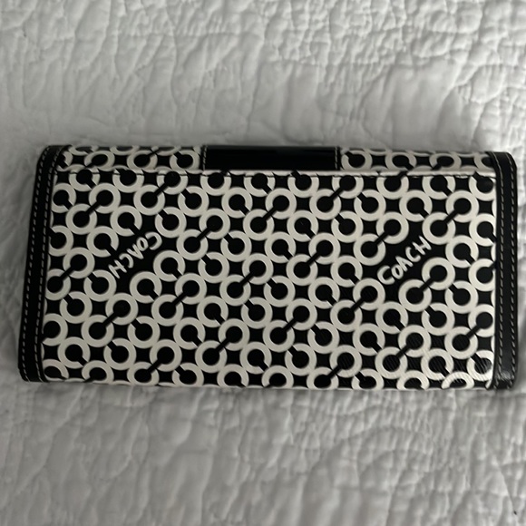 Black and white Coach wallet. - Picture 2 of 3